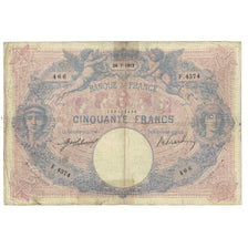 France, 50 Francs, Bleu et Rose, 1912, E.Picard-J.Laferrière, 1912-07-26, TB