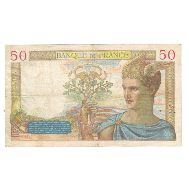 France, 50 Francs, Cérès, 1935, P. Rousseau and R. Favre-Gilly, 1935-09-12