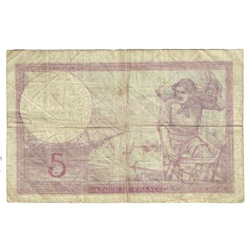 France, 5 Francs, Violet, 1940, P. Rousseau and R. Favre-Gilly, 1940-11-28, TB
