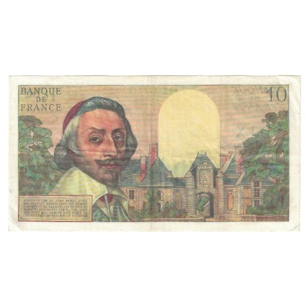 Frankrijk, 10 Nouveaux Francs, 1955-1959 Overprinted with ''Nouveaux Francs''