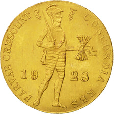 Netherlands, Wilhelmina I, Ducat, 1928, Utrecht, AU(55-58), Gold, KM:83.1a