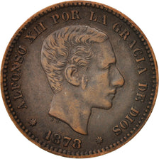 Spagna, Alfonso XII, 5 Centimos, 1878, BB, Bronzo, KM:674