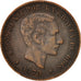 Spagna, Alfonso XII, 5 Centimos, 1878, BB, Bronzo, KM:674