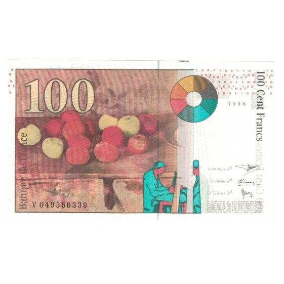 France, 100 Francs, Cézanne, 1998, BRUNEEL, BONARDIN, VIGIER, UNC(63)