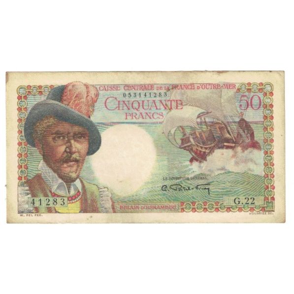 Martinique, 50 Francs, VF(20-25), KM:30a