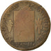 France, Sol aux balances françoise, 1793, Nantes, VG(8-10), Bronze, KM619.11
