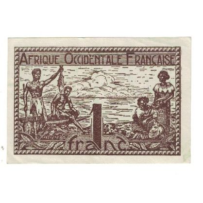 Banknote, French West Africa, 1 Franc, KM:34b, EF(40-45)