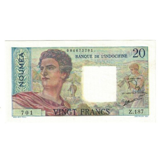 Banknote, New Caledonia, 20 Francs, NOUMÉA, KM:50b, UNC(63)