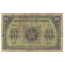 Banknote, Morocco, 10 Francs, 1944, 1944-03-01, KM:25a, VF(20-25)