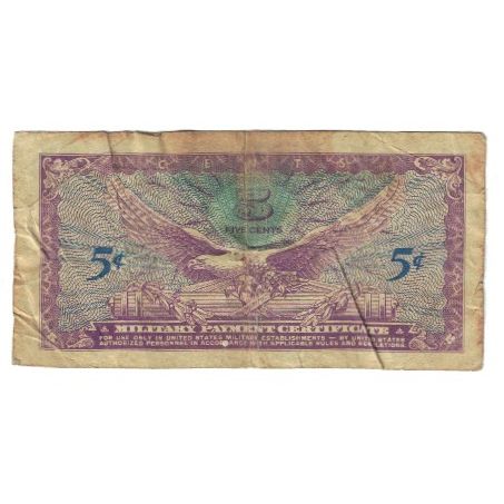Banknote, United States, 5 Cents, KM:M57, VF(20-25)