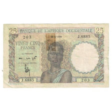 Biljet, Frans West Afrika, 25 Francs, 1950, 1950-04-26, KM:38, TB