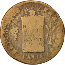 Coin, France, 2 sols aux balances daté, 2 Sols, 1793, Pau, VG(8-10), Bronze