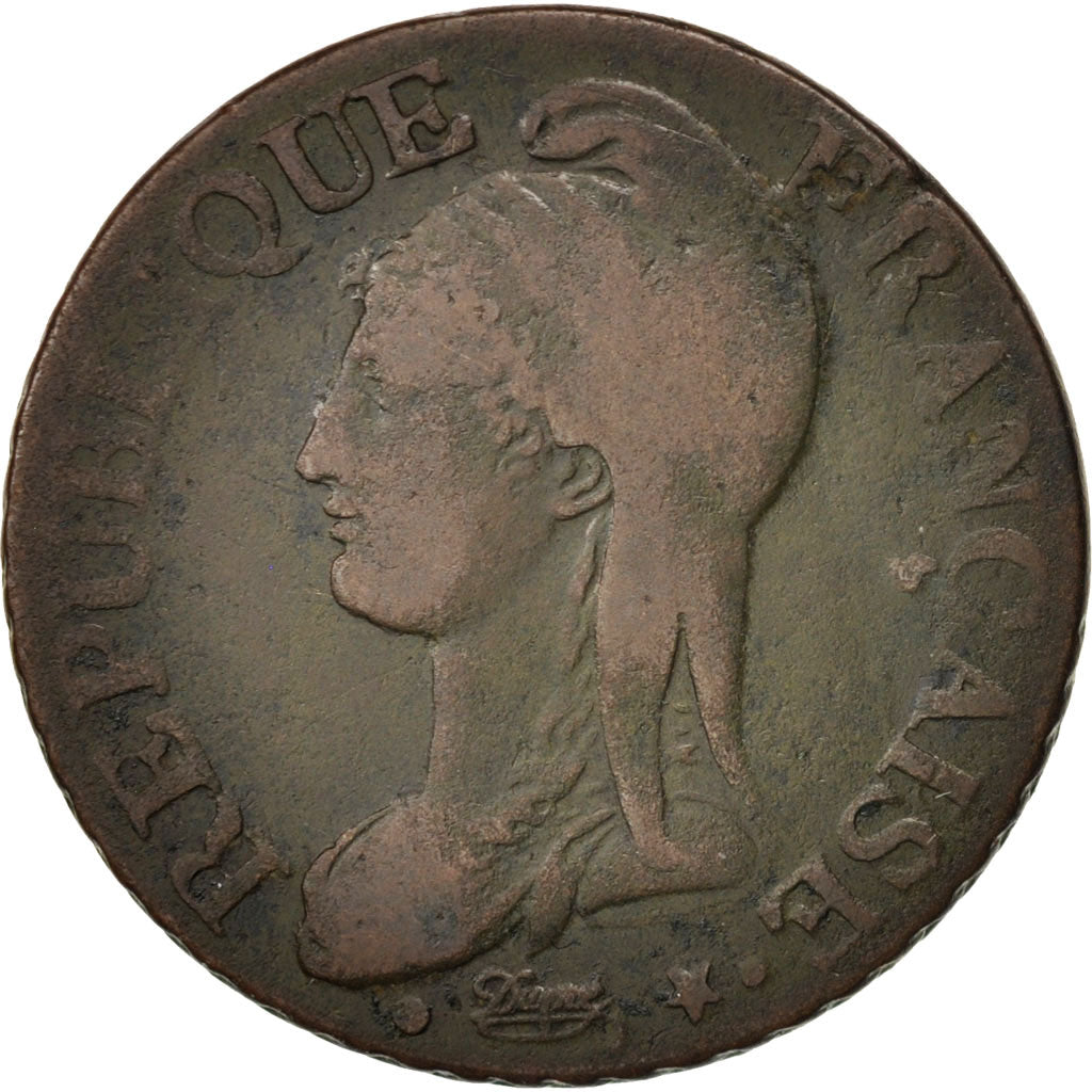 France, Dupré, 5 Centimes, 1799, Bordeaux, VF(20-25),Bronze,KM:640.8,Gadoury126a