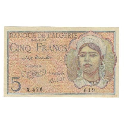 Billet, Algeria, 5 Francs, 1944, 1944-10-02, KM:94a, SUP