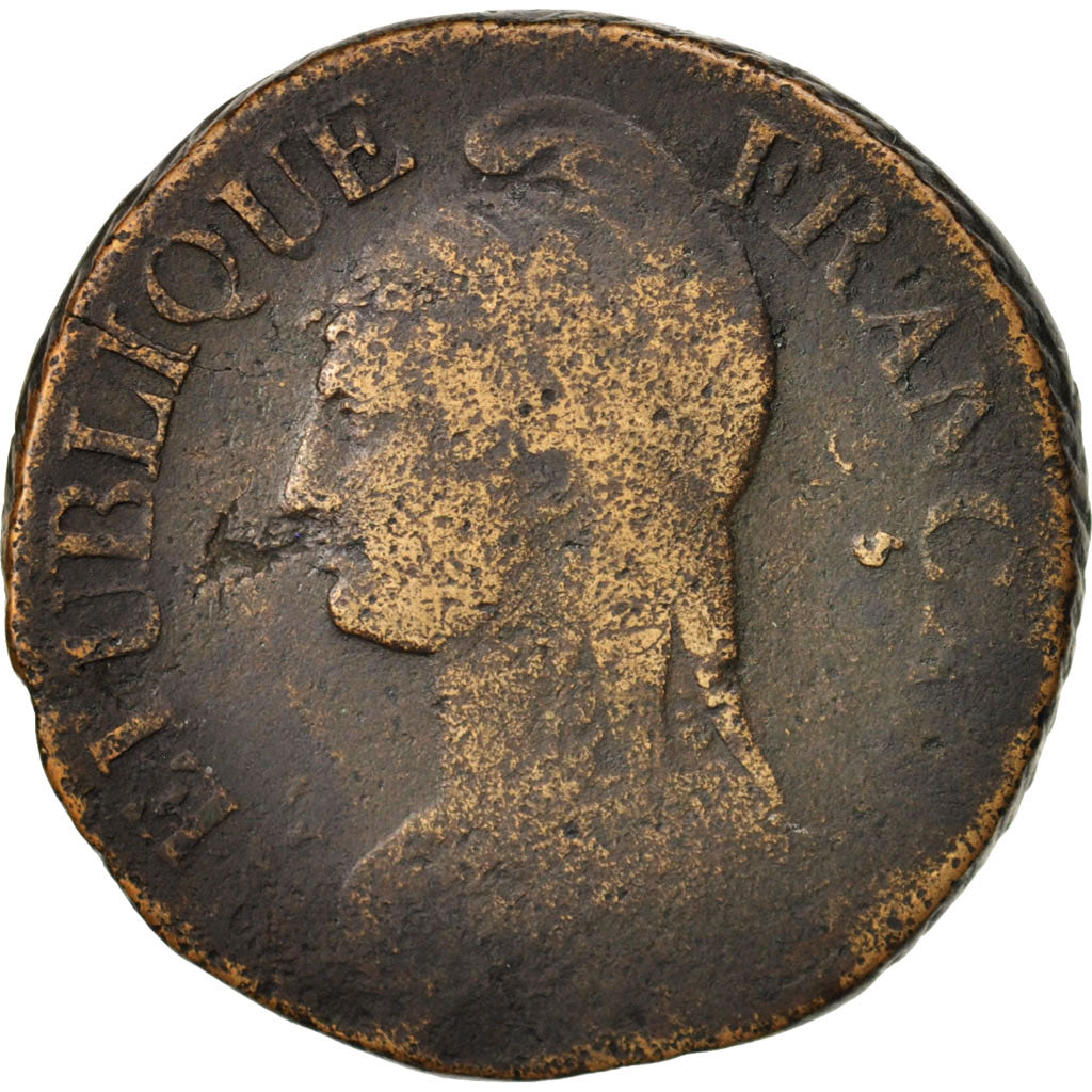France, Dupré, 5 Centimes, 1799, Limoges, VG(8-10), Bronze, KM:640.7,Gadoury126a