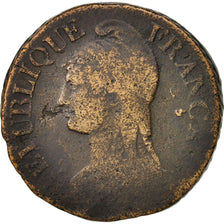 France, Dupré, 5 Centimes, 1799, Limoges, VG(8-10), Bronze, KM:640.7,Gadoury126a