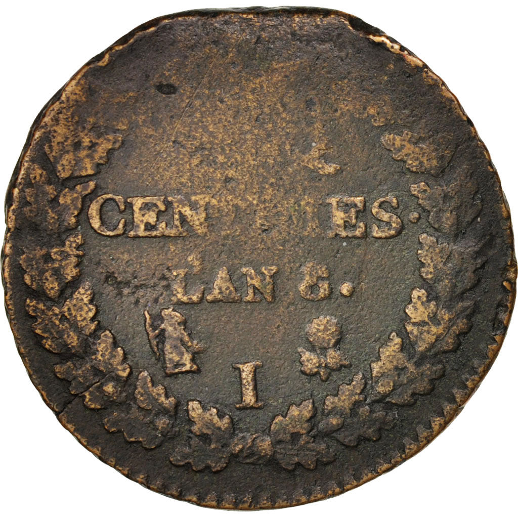 France, Dupré, 5 Centimes, 1799, Limoges, VG(8-10), Bronze, KM:640.7,Gadoury126a