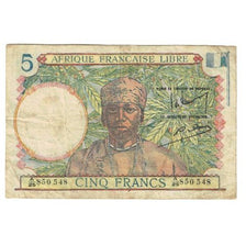 Banknote, French Equatorial Africa, 5 Francs, KM:6a, VF(20-25)