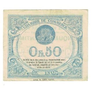 France, Lyon, 50 Centimes, 1918, Chambre de Commerce, TTB, Pirot:77-3