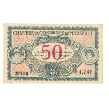 Francia, Marseille, 50 Centimes, 1917, Chambre de Commerce, SPL, Pirot:79-67