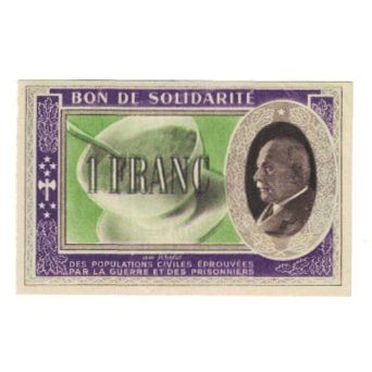 France, Bon de Solidarité, 1 Franc, 1940, UNC(65-70)