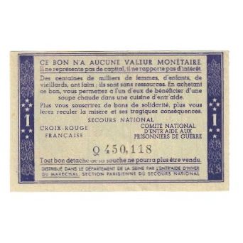 France, Bon de Solidarité, 1 Franc, 1940, UNC(65-70)