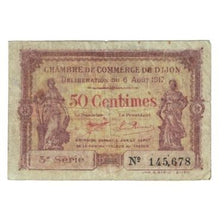 France, Dijon, 50 Centimes, 1917, VF(20-25), Pirot:53-1