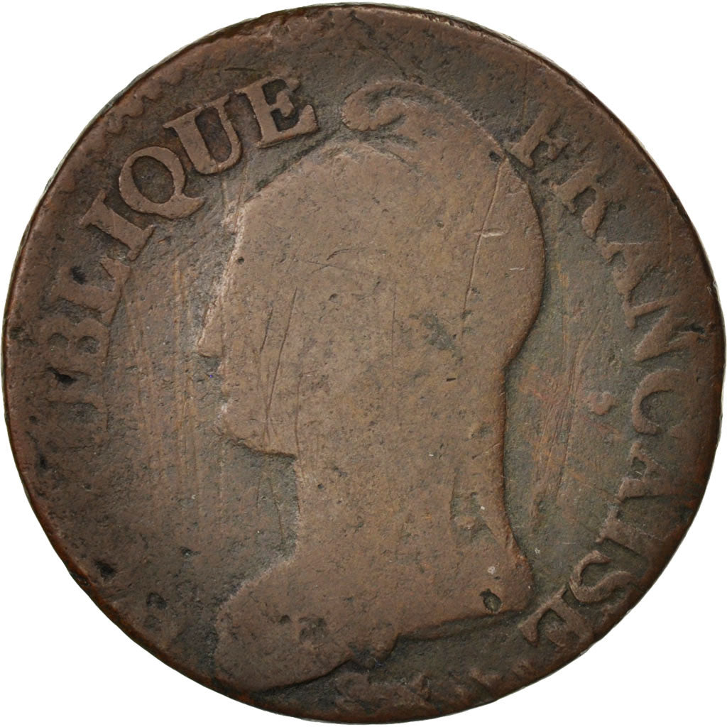 Coin, France, Dupré, 5 Centimes, 1799, Geneva, VG(8-10), Bronze, KM:640.6