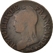 France, Dupré, 5 Centimes, 1799, Paris, TB, Bronze, KM:640.1, Gadoury:126a