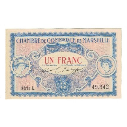 France, Marseille, 1 Franc, 1917, Chambre de Commerce, UNC(65-70), Pirot:79-64