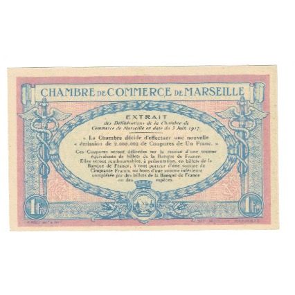 France, Marseille, 1 Franc, 1917, Chambre de Commerce, UNC(65-70), Pirot:79-64
