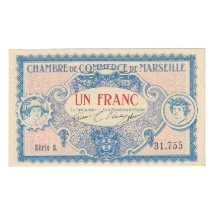 France, Marseille, 1 Franc, 1917, Chambre de Commerce, UNC(65-70), Pirot:79-64