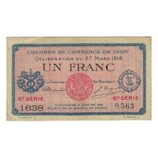 France, Lyon, 1 Franc, 1915, EF(40-45), Pirot:77-19