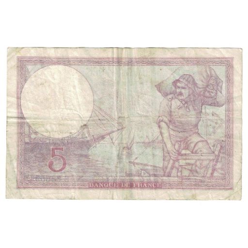 France, 5 Francs, Violet, 1940, P. Rousseau and R. Favre-Gilly, 1940-12-05, TB