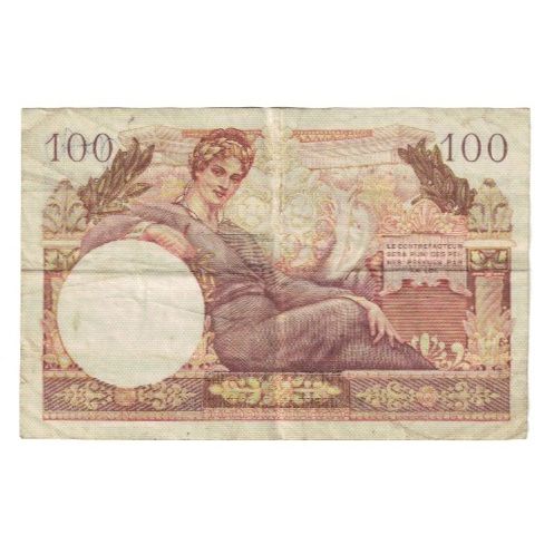 France, 100 Francs, 1955-1963 Treasury, 1956, VF(20-25), Fayette:VF 42.1, KM:M17