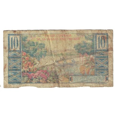 Billet, Afrique-Équatoriale française, 10 Francs, KM:21, B+