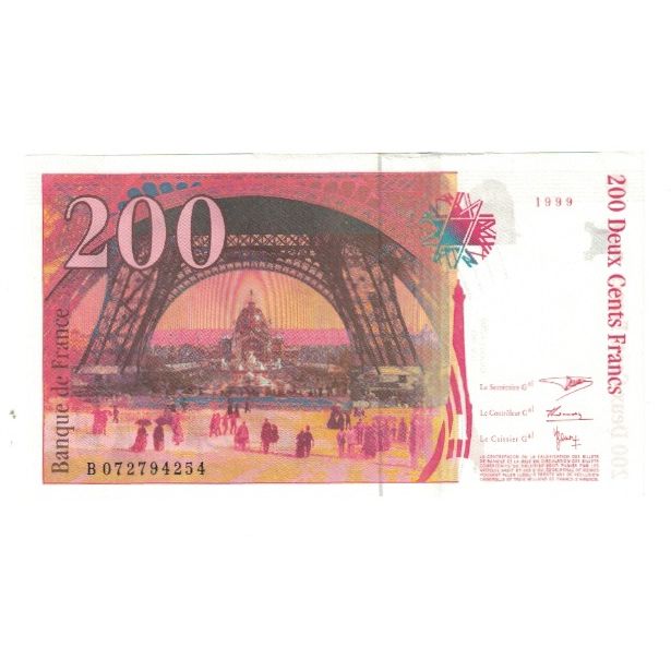 France, 200 Francs, Eiffel, 1999, BRUNEEL, BONARDIN, VIGIER, UNC(65-70)