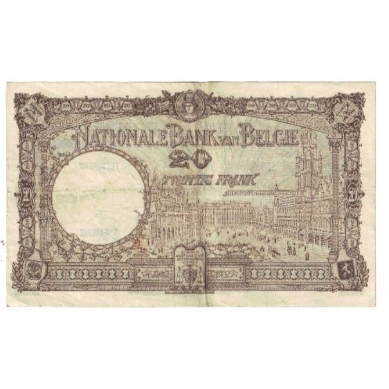 Banknote, Belgium, 20 Francs, 1926, 1926-08-10, KM:94, VF(20-25)
