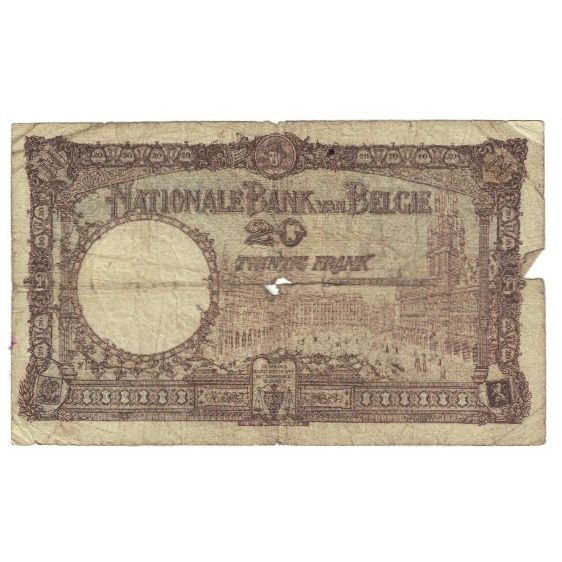 Billet, Belgique, 20 Francs, 1924, 1924-01-30, KM:94, B+
