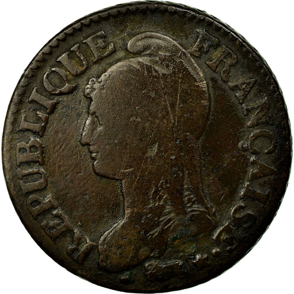 Moneta, Francia, Dupré, 5 Centimes, 1796, Lille, B+, Bronzo, KM:640.11