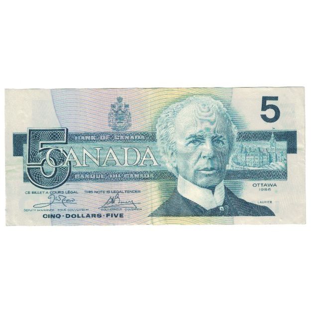 Banknote, Canada, 5 Dollars, 1986-1991, 1986, KM:95c, UNC(65-70)