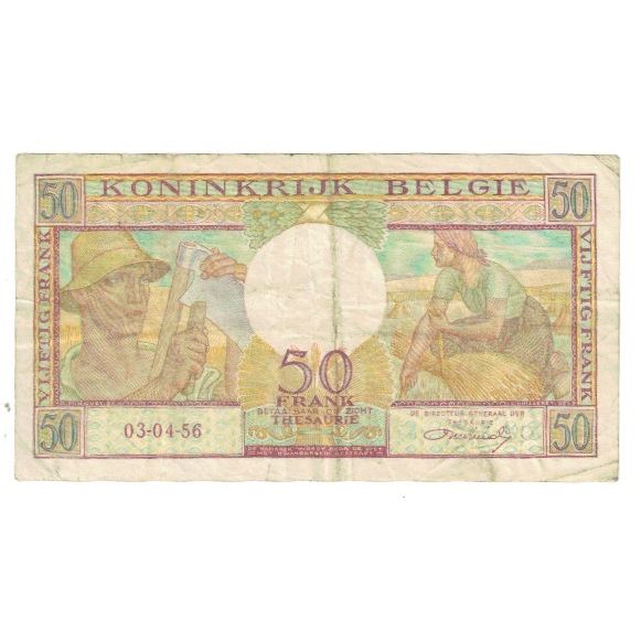 Banknote, Belgium, 50 Francs, 1956, 1956-04-03, KM:133a, EF(40-45)