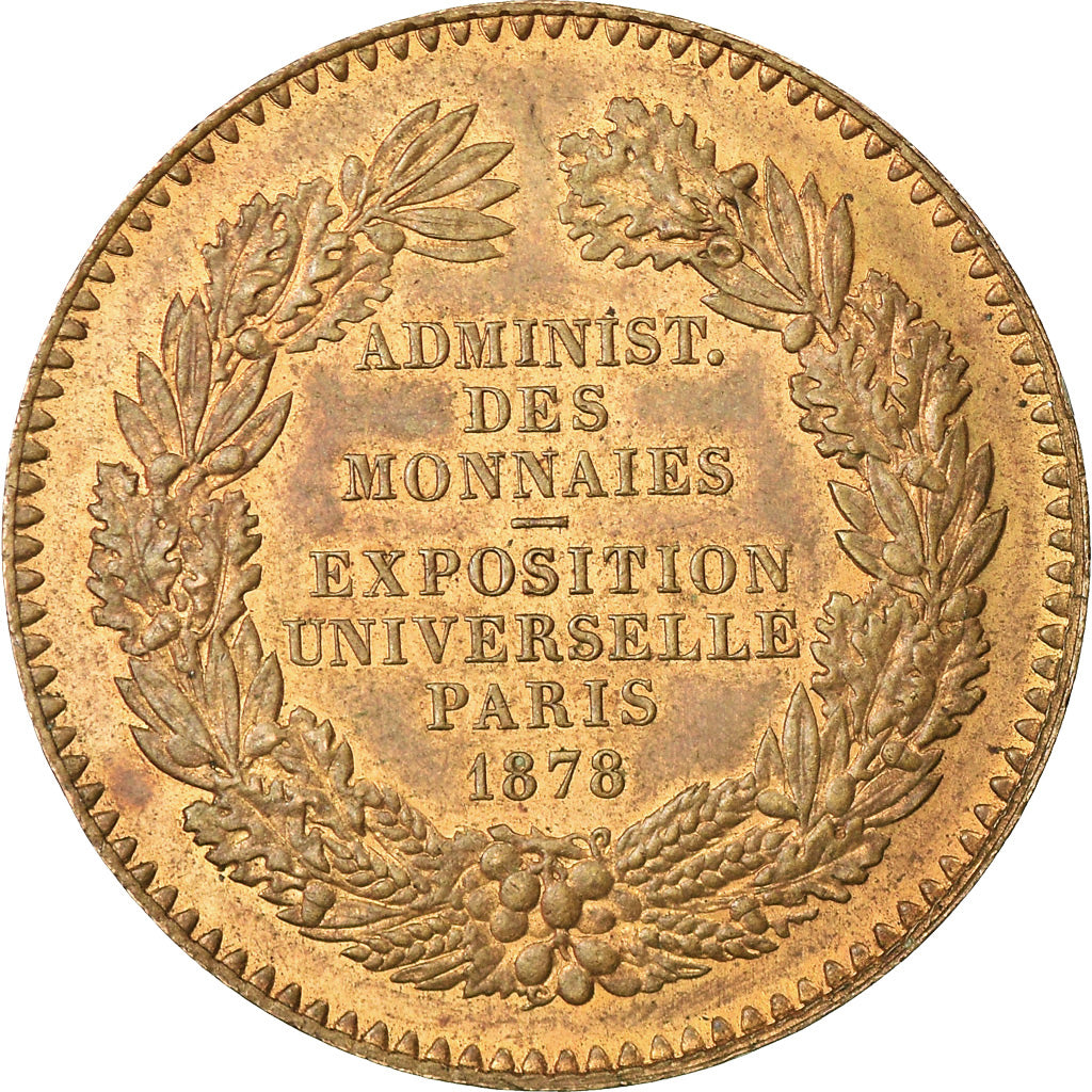 France, Medal, Exposition universelle de Paris, 1878, Barre, AU(50-53), Copper