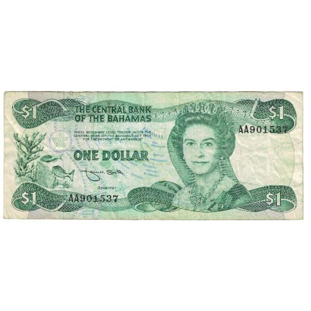 Banknote, Bahamas, 1 Dollar, 1974, 1974, KM:43a, VF(30-35)