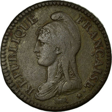 Munten, Frankrijk, Dupré, 2 Décimes, 1795, Paris, FR+, Bronze, KM:638.1
