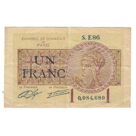 Francia, 1 Franc, Chambre de Commerce, MBC