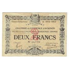France, Avignon, 2 Francs, 1915, EF(40-45), Pirot:18-5