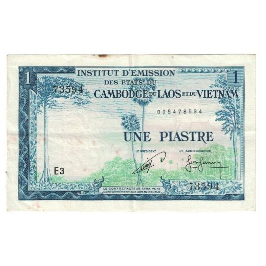 Banknote, FRENCH INDO-CHINA, 1 Piastre = 1 Dong, KM:105, EF(40-45)