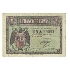 Banknote, Spain, 1 Peseta, 1938, 1938-04-30, KM:107a, EF(40-45)