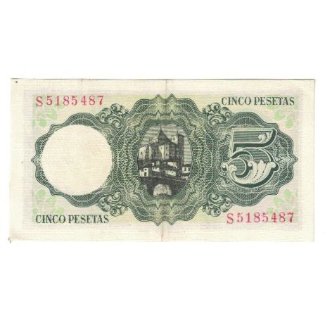 Banknote, Spain, 5 Pesetas, 1951, 1951-08-16, KM:140a, UNC(63)